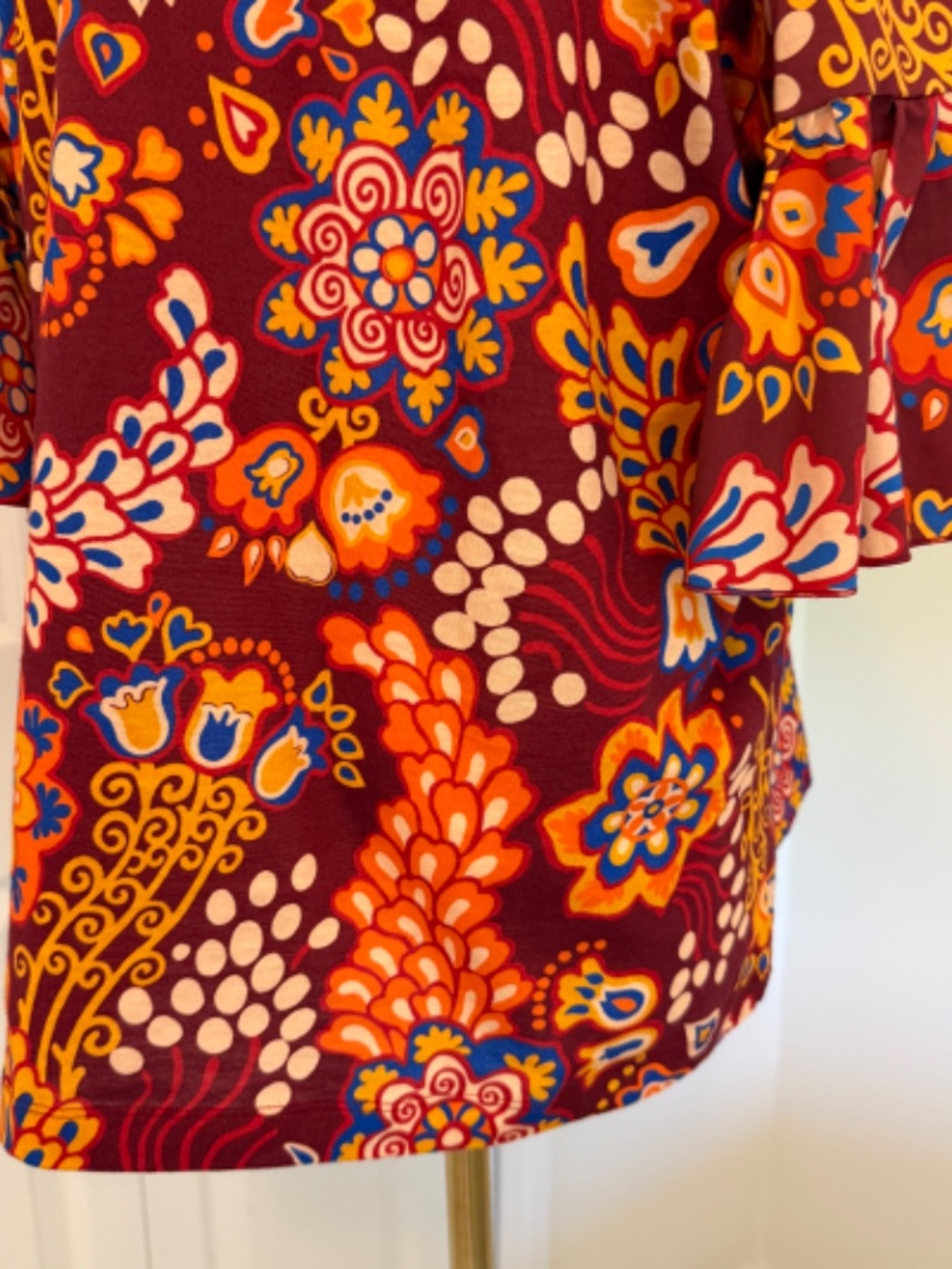 La DoubleJ Walk The Dog T-Shirt XL Floral Cotton Bell Sleeve Made in Italy - Picture 10 of 10
